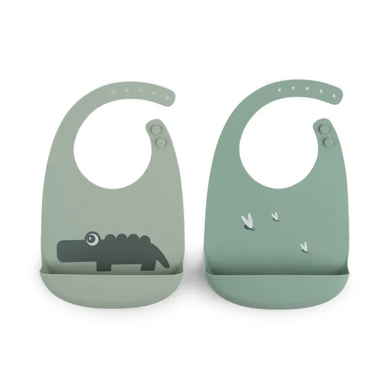 Done by Deer Silicone Bib – 2 Pack Coco Green