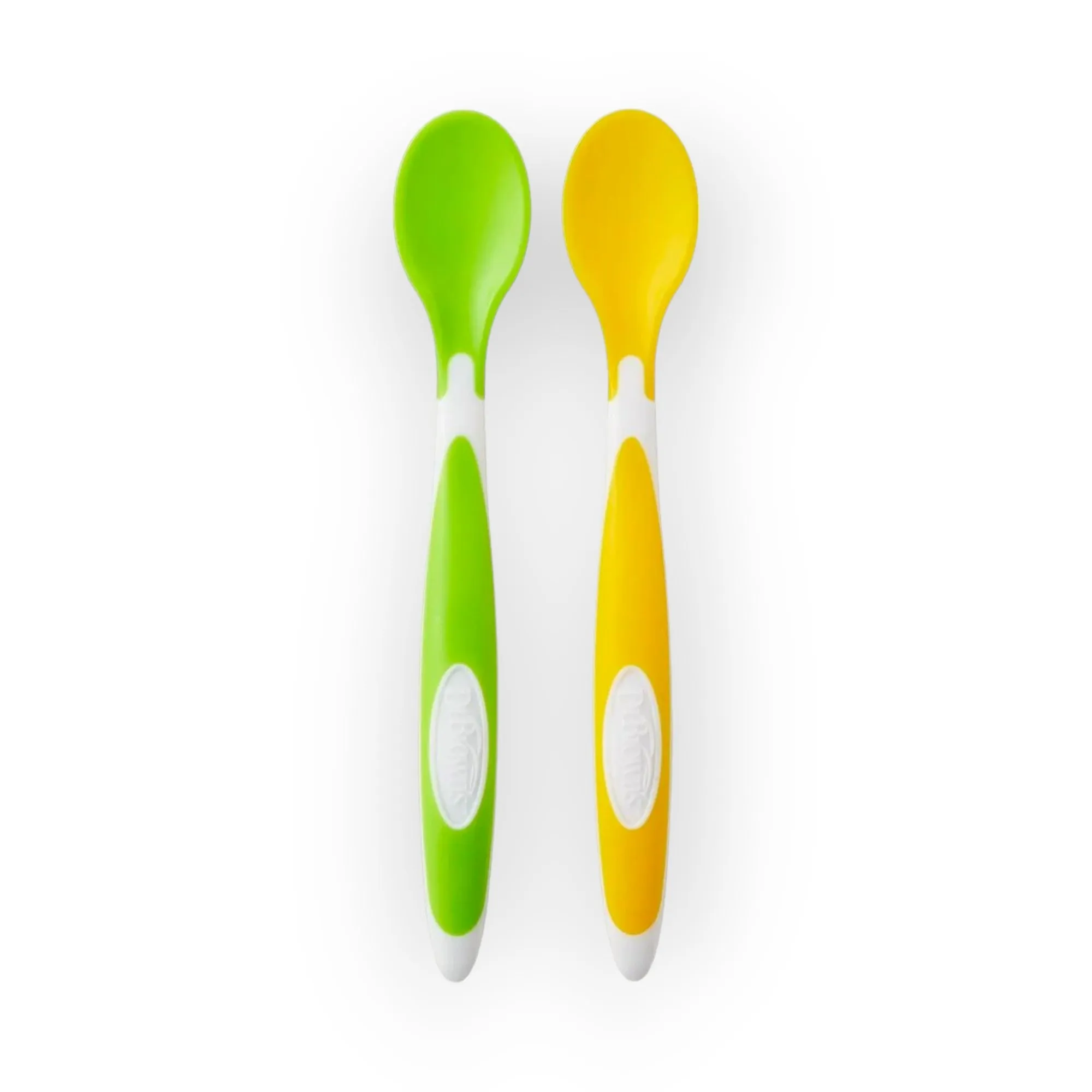Dr Brown's Twin Pack Soft-Tip Spoon, Yellow/Green