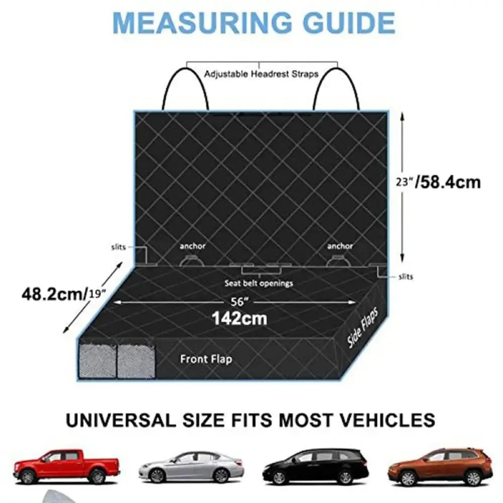 Durable Waterproof Non-slip High Heat Resistant Dog Seat Cover Fits Cars Easy to Clean