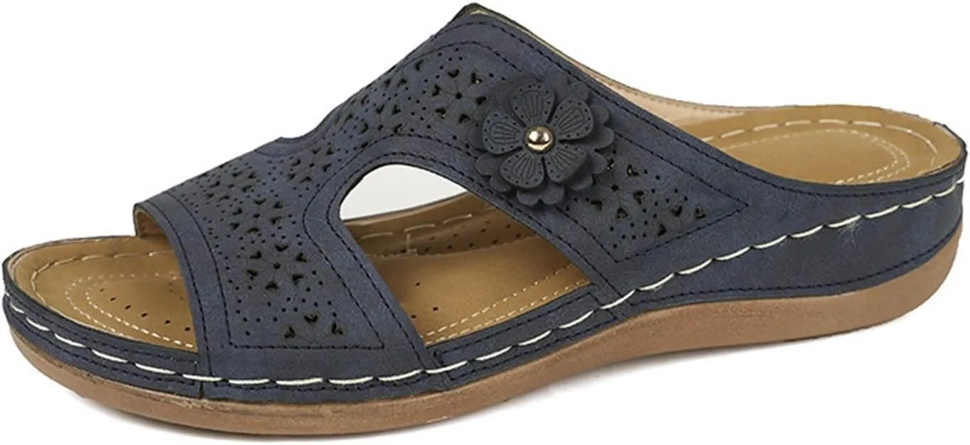 Eduavar Sandals for Women 2025 Orthopedic Slide Sandals Orthotic Comfortable Walking Non-Slip Sole Shoes with Arch Support