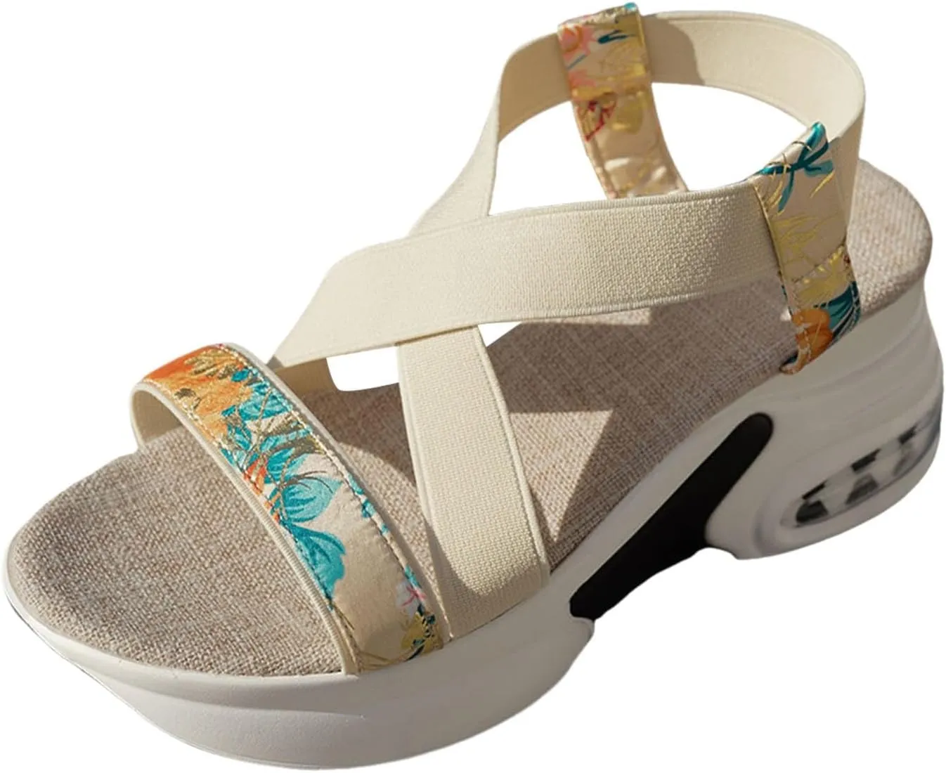Eduavar Sandals for Women Casual Dressy Platform Comfortable Sandals with Arch Support Chunky Lightweight Summer Beach Shoes