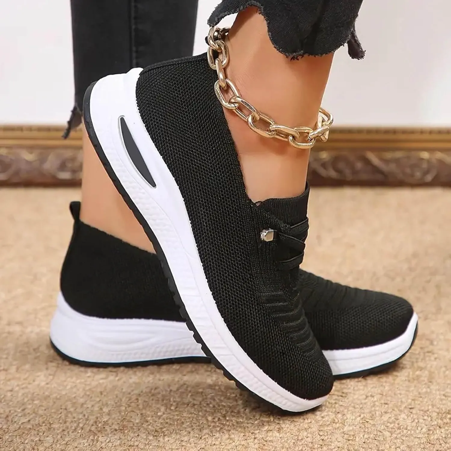 Eduavar Sandals Women Hands Free Slip On Sneaker Lightweight Casual Multi-Purpose Walking Tennis Shoes for Gym Travel Work