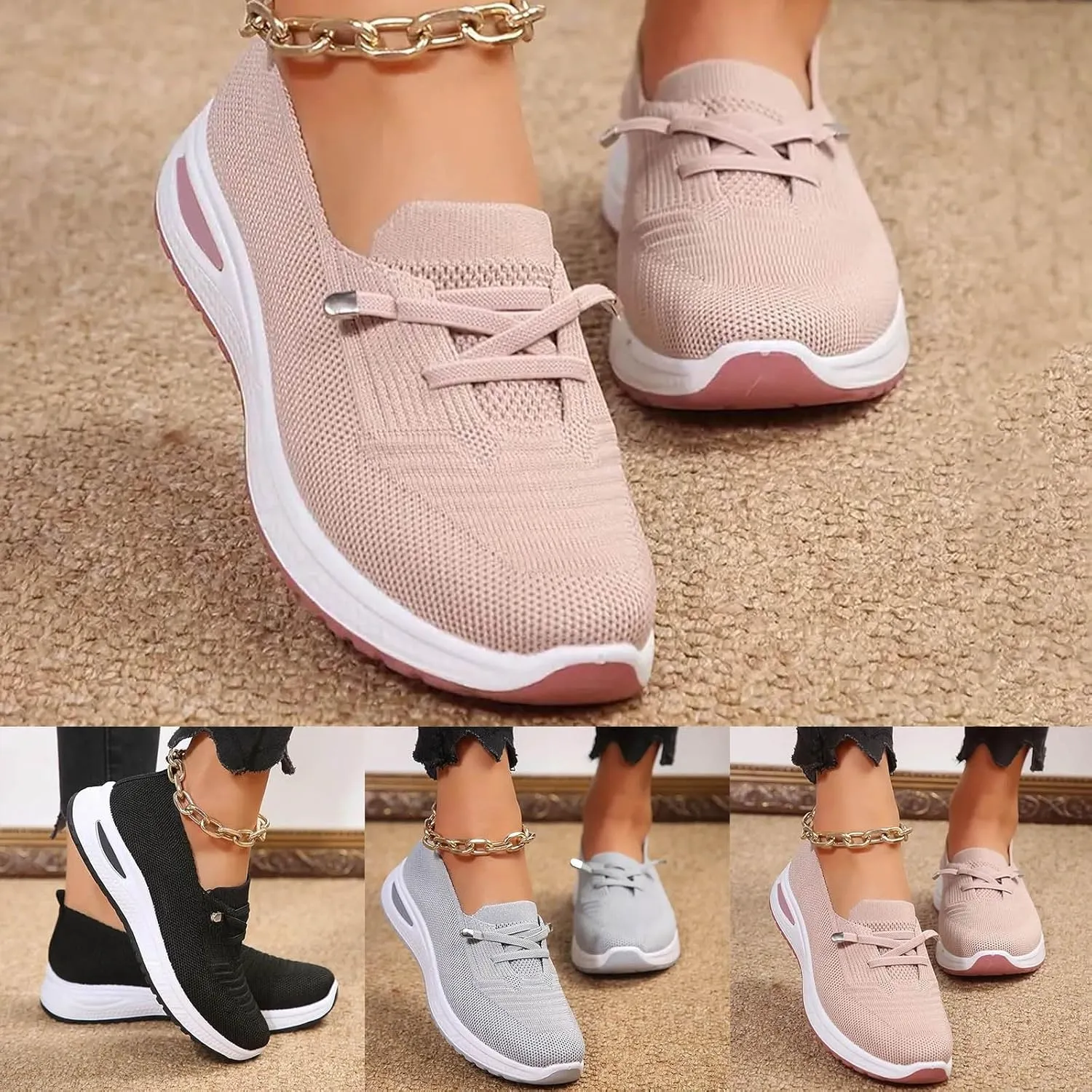Eduavar Sandals Women Hands Free Slip On Sneaker Lightweight Casual Multi-Purpose Walking Tennis Shoes for Gym Travel Work