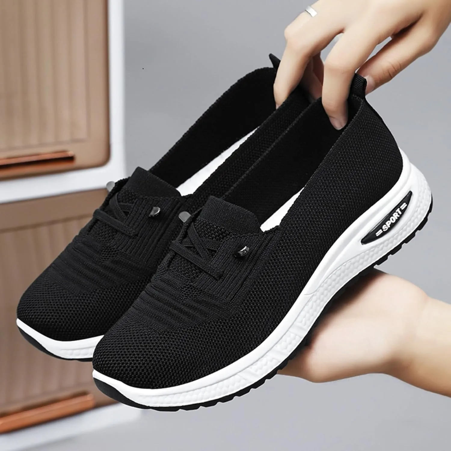 Eduavar Sandals Women Hands Free Slip On Sneaker Lightweight Casual Multi-Purpose Walking Tennis Shoes for Gym Travel Work