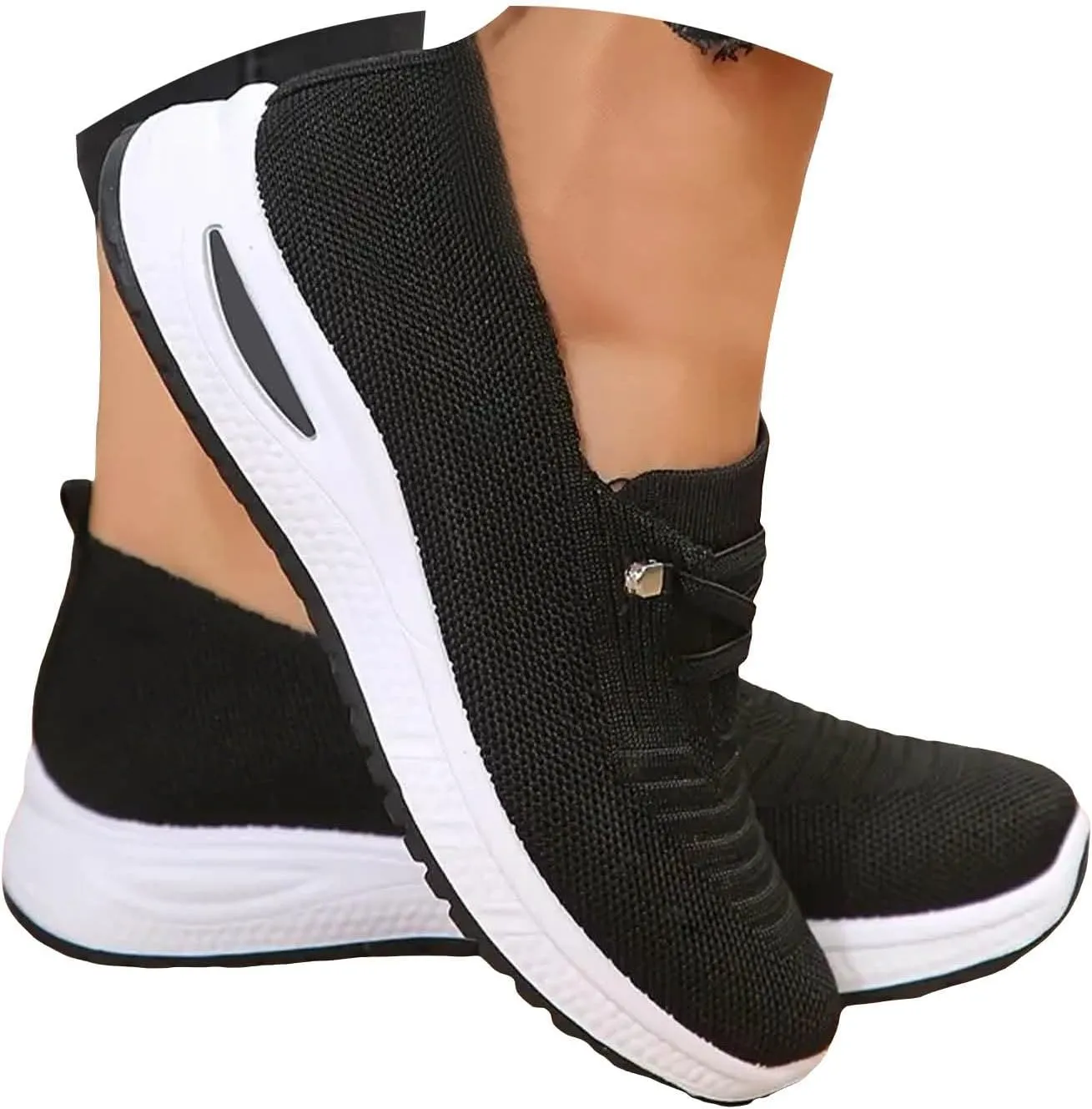 Eduavar Sandals Women Hands Free Slip On Sneaker Lightweight Casual Multi-Purpose Walking Tennis Shoes for Gym Travel Work