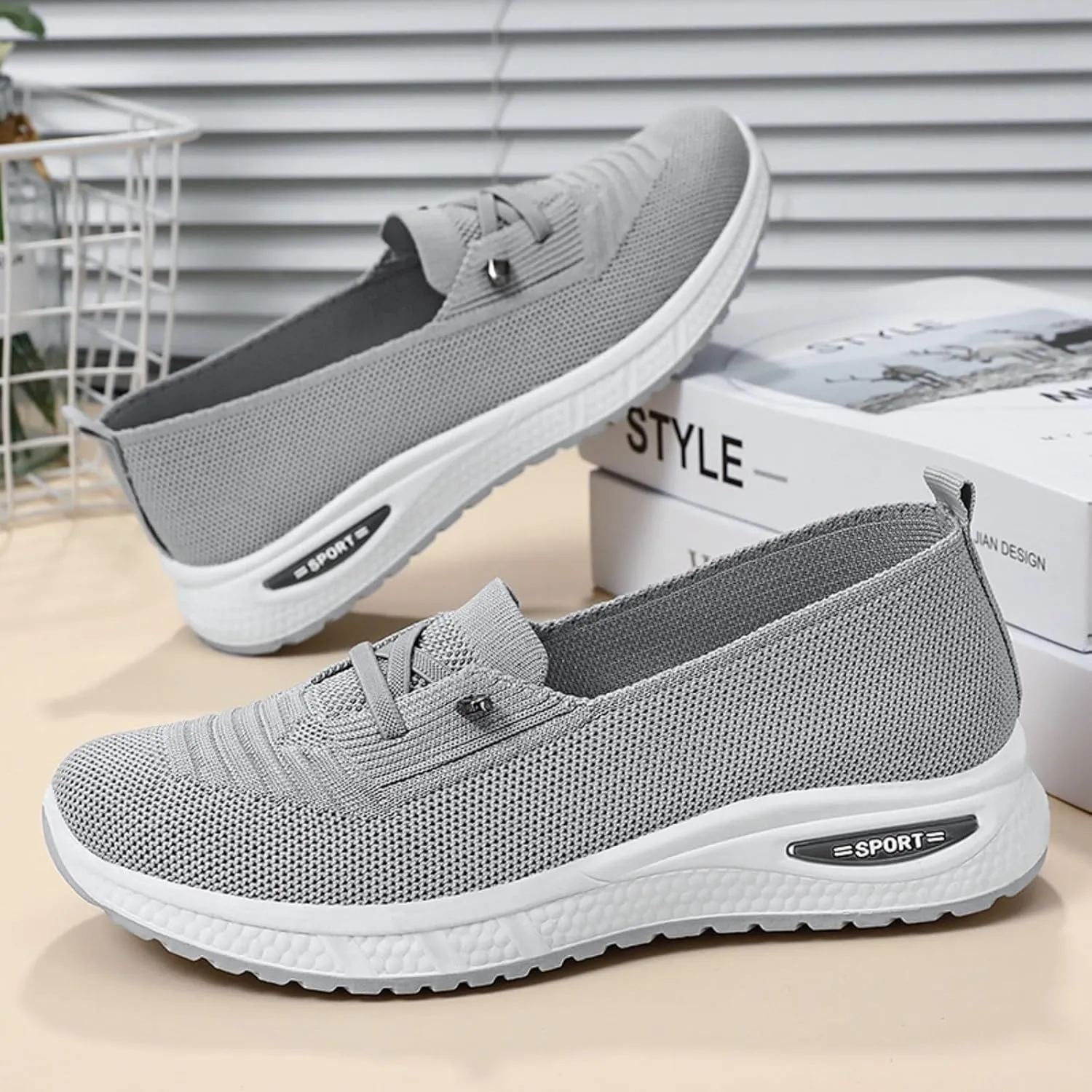 Eduavar Sandals Women Hands Free Slip On Sneaker Lightweight Casual Multi-Purpose Walking Tennis Shoes for Gym Travel Work
