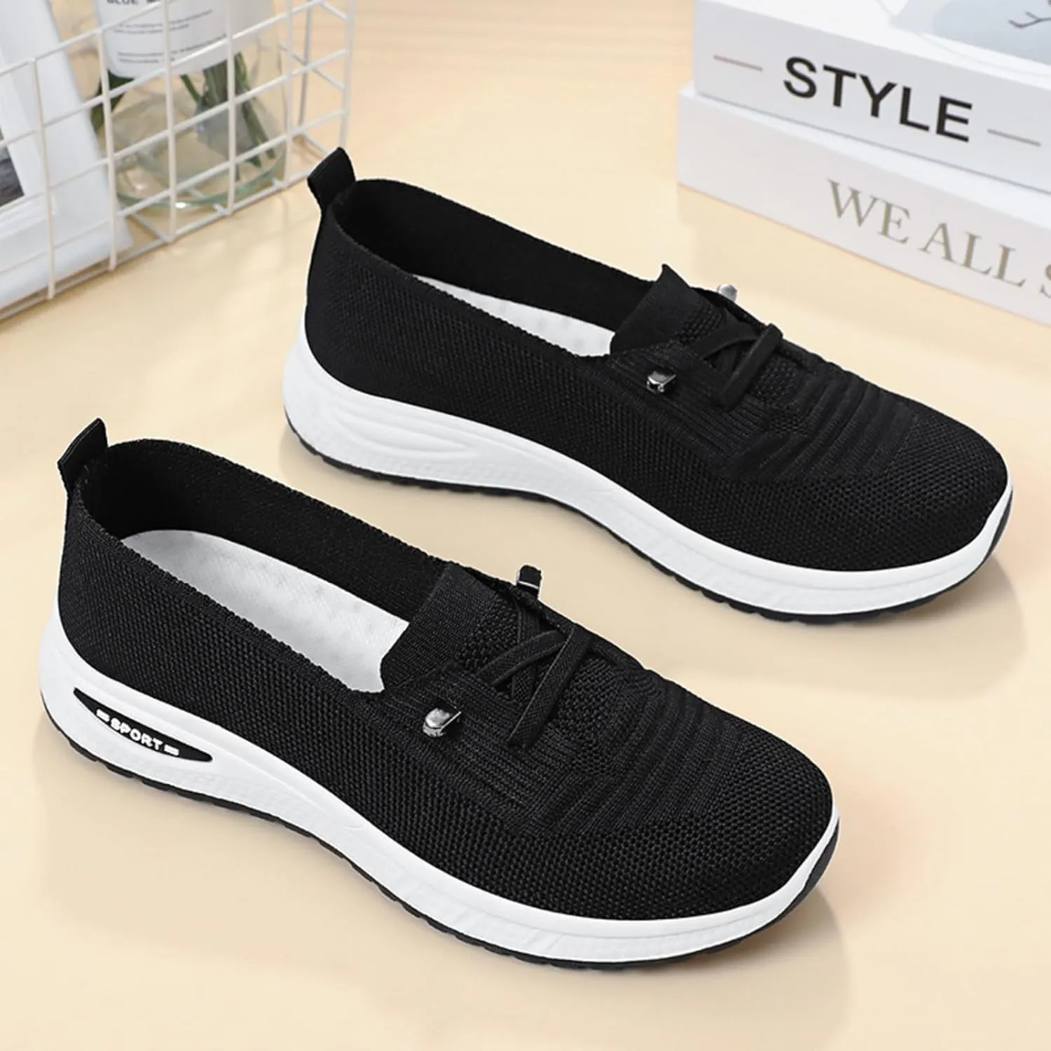 Eduavar Sandals Women Hands Free Slip On Sneaker Lightweight Casual Multi-Purpose Walking Tennis Shoes for Gym Travel Work