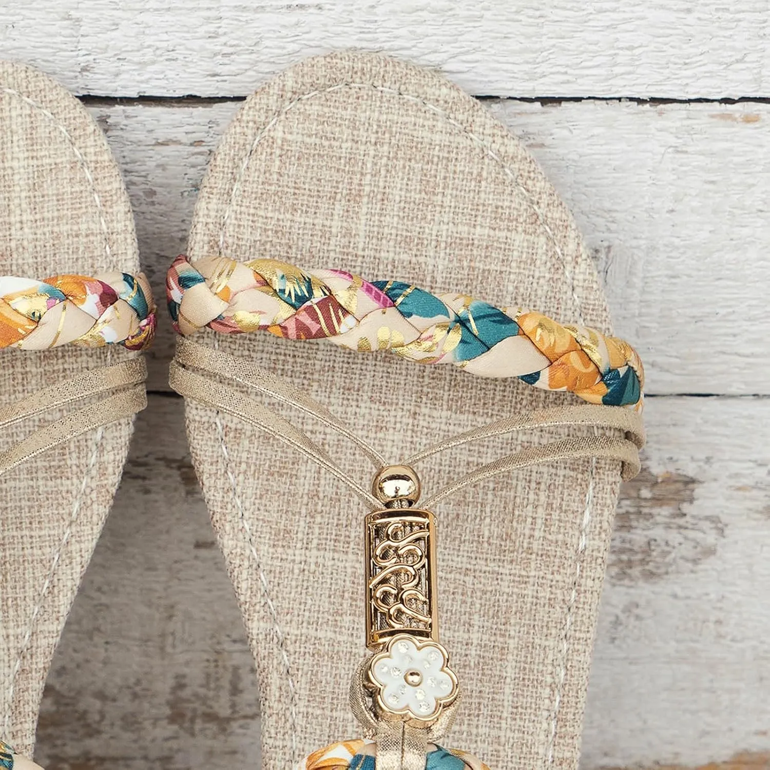 Eduavar Womens Sandals Arch Support Bohemian Comfort Dressy Rhinestone Summer Beach Flat Shoes Slip-on Ankle Strap Sandals