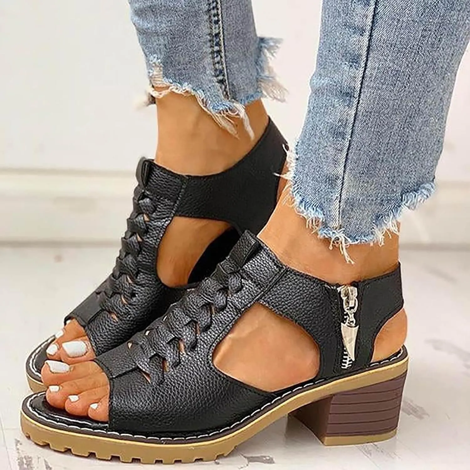 Eduavar Womens Sandals Casual Beach Summer Wedge Dressy Platform Sandals Open Toe Comfortable Arch Support Walking Shoes