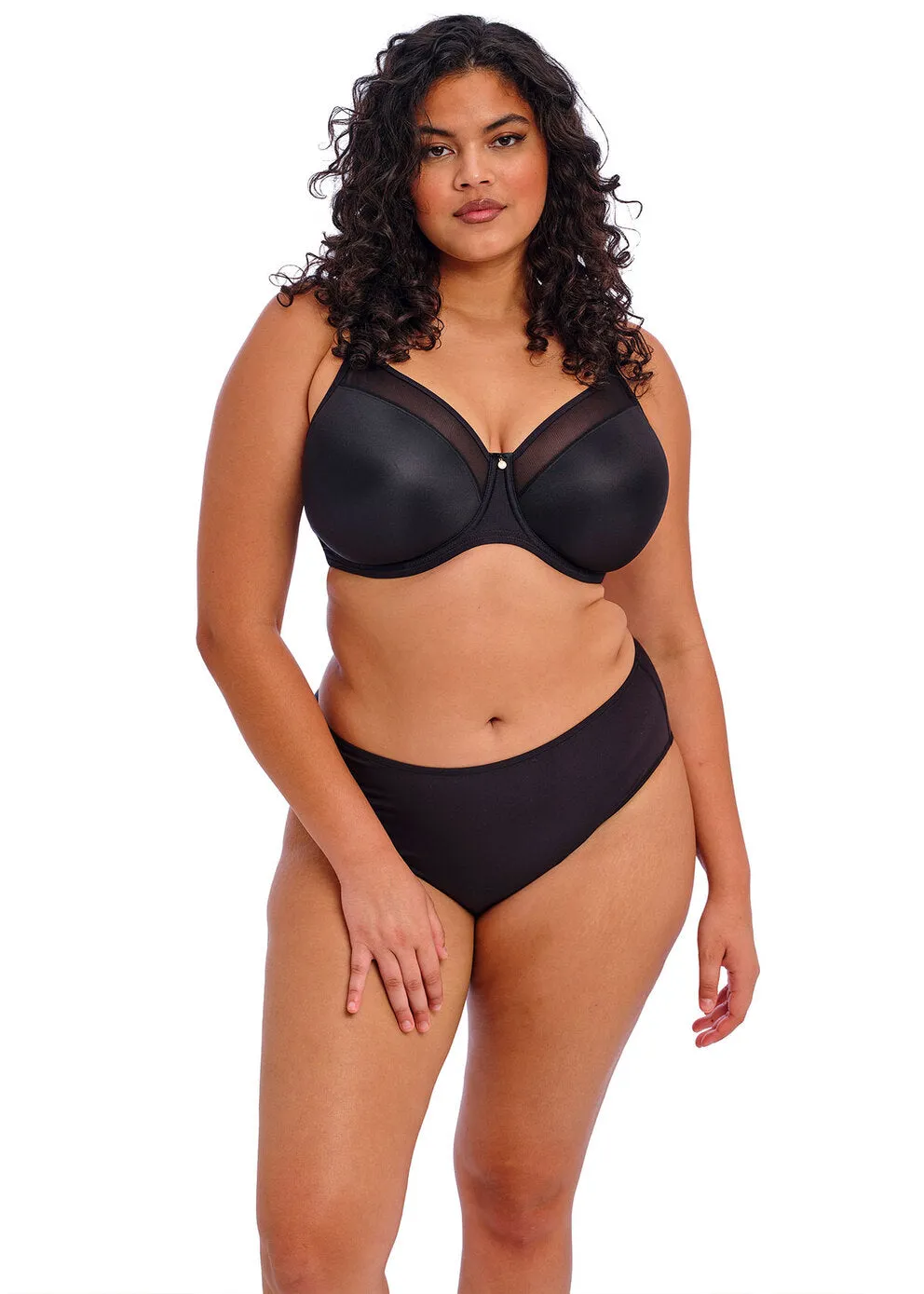 Elomi Smooth Seamless Non-Padded Underwire T-Shirt Bra (Nude   Black   Red)