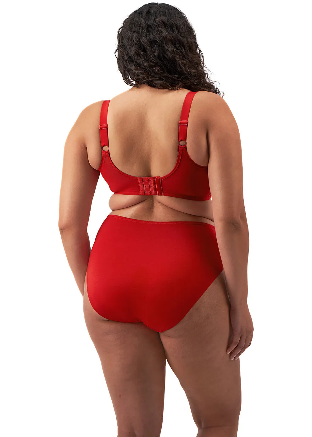 Elomi Smooth Seamless Non-Padded Underwire T-Shirt Bra (Nude   Black   Red)