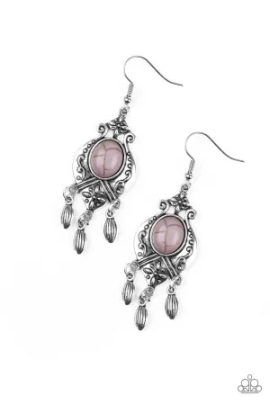 Enchantingly Environmentalist Silver Stone Earrings - Paparazzi Accessories