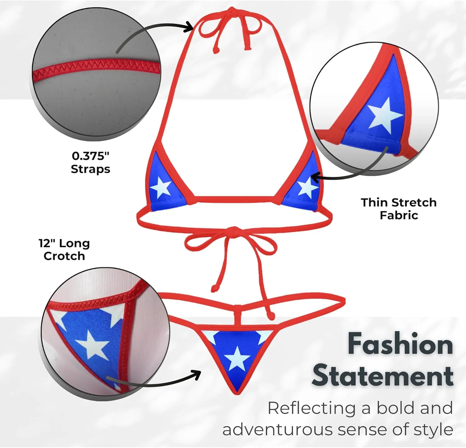 Extremely Tiny Exotic Euro Style Extreme Micro Bikini, Mini Triangle Top & Daring Tiny G-String T Back Bottom