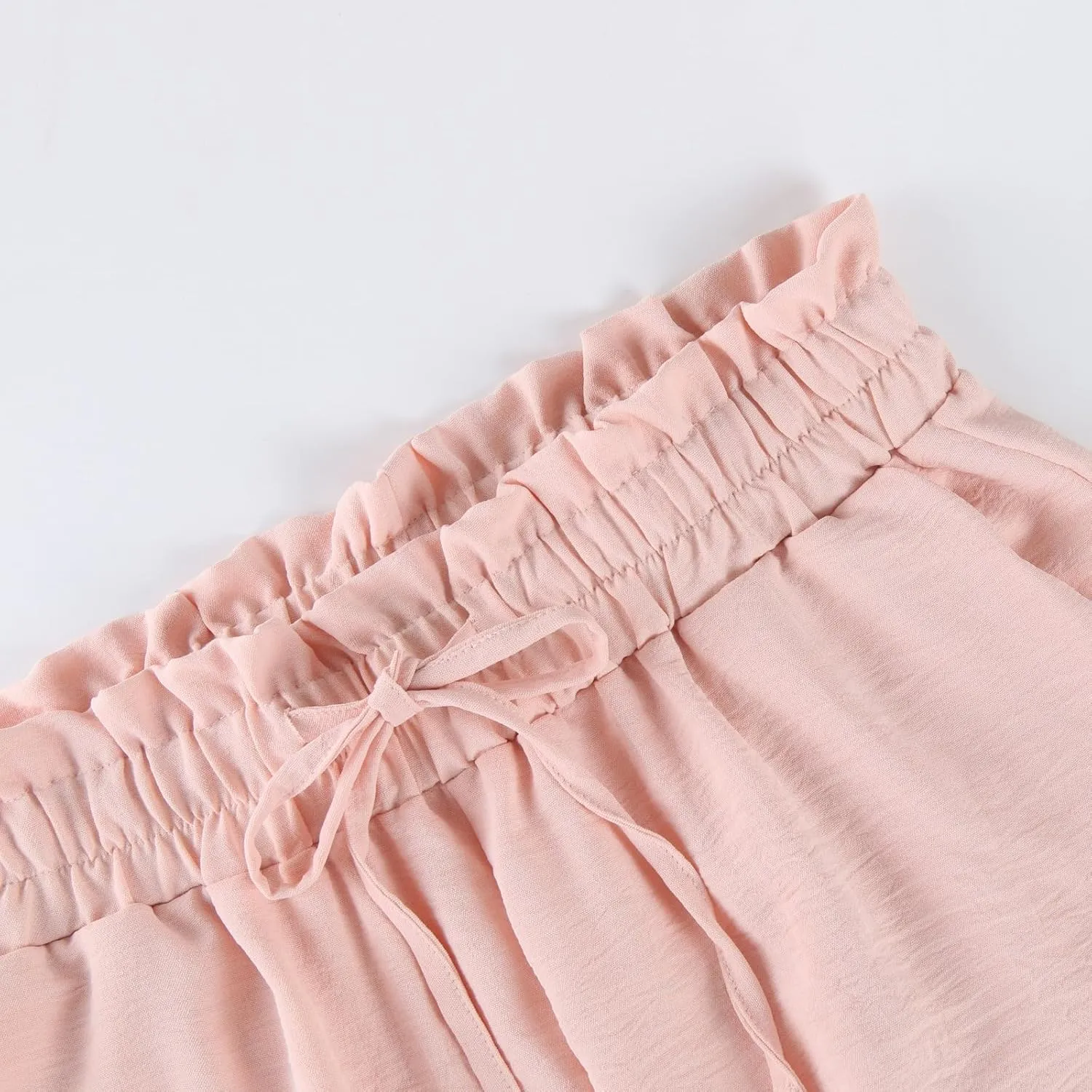 fanmpghleoo Cropped Linen Pants Women Summer Boho Beach Wide Leg Palazzo Pants Business Casual Linen Trousers with Pockets