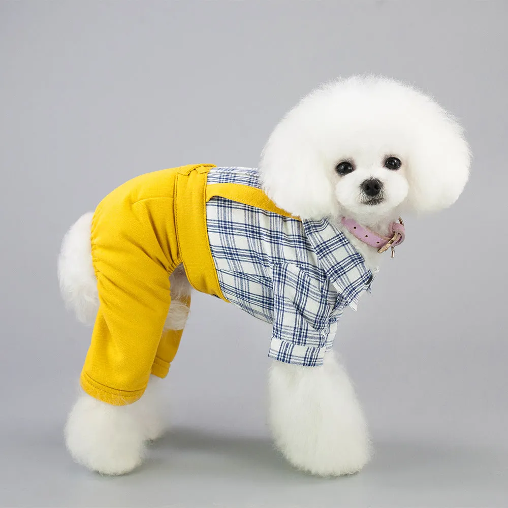 Gentleman overalls spring and summer pet clothing