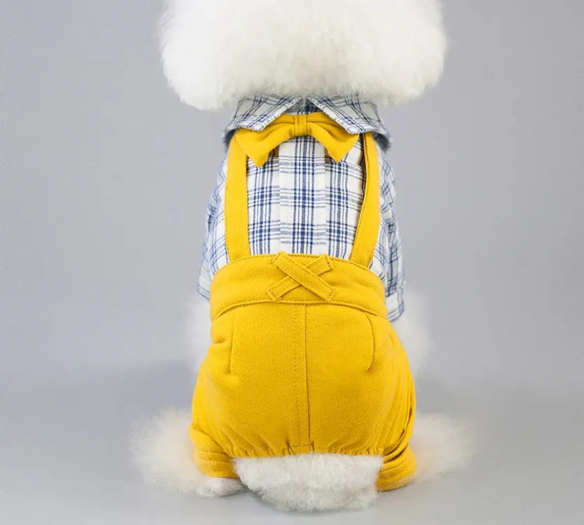 Gentleman overalls spring and summer pet clothing