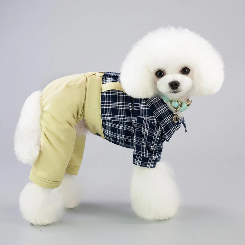 Gentleman overalls spring and summer pet clothing