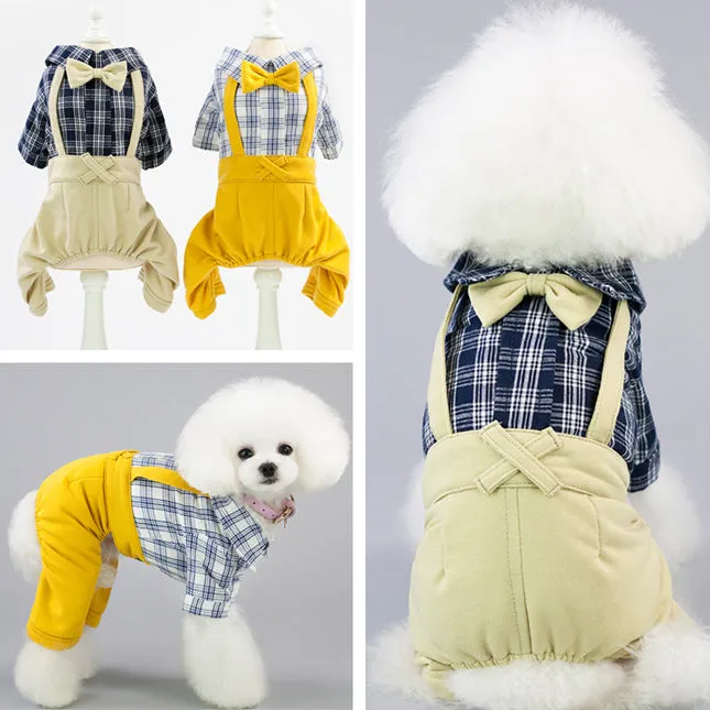 Gentleman overalls spring and summer pet clothing
