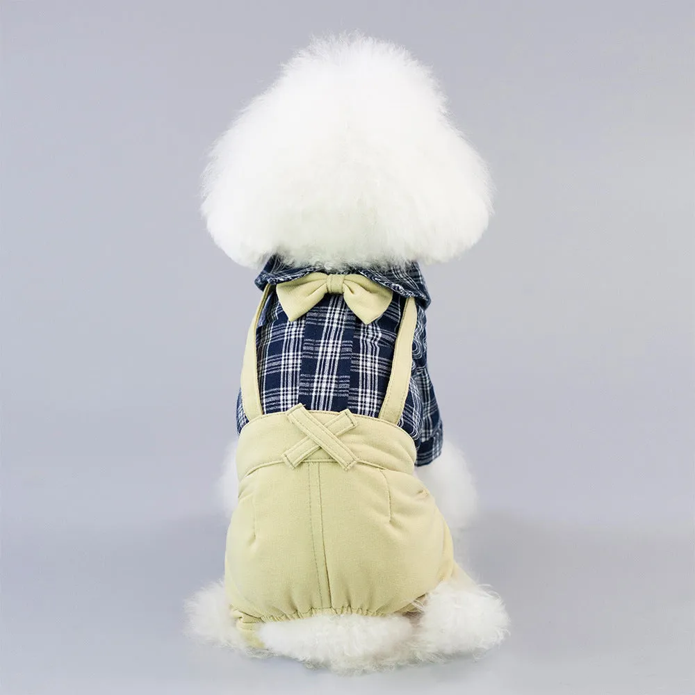 Gentleman overalls spring and summer pet clothing