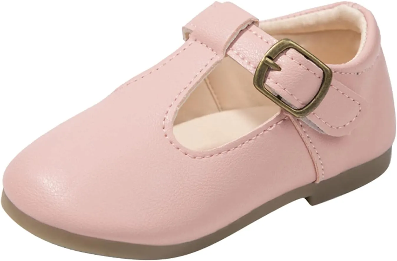 Girls Mary Jane Dress Flat Shoes School niform T-Strap Ballet Flat Toddler Little Kid Performance Shoes Toddler Girl