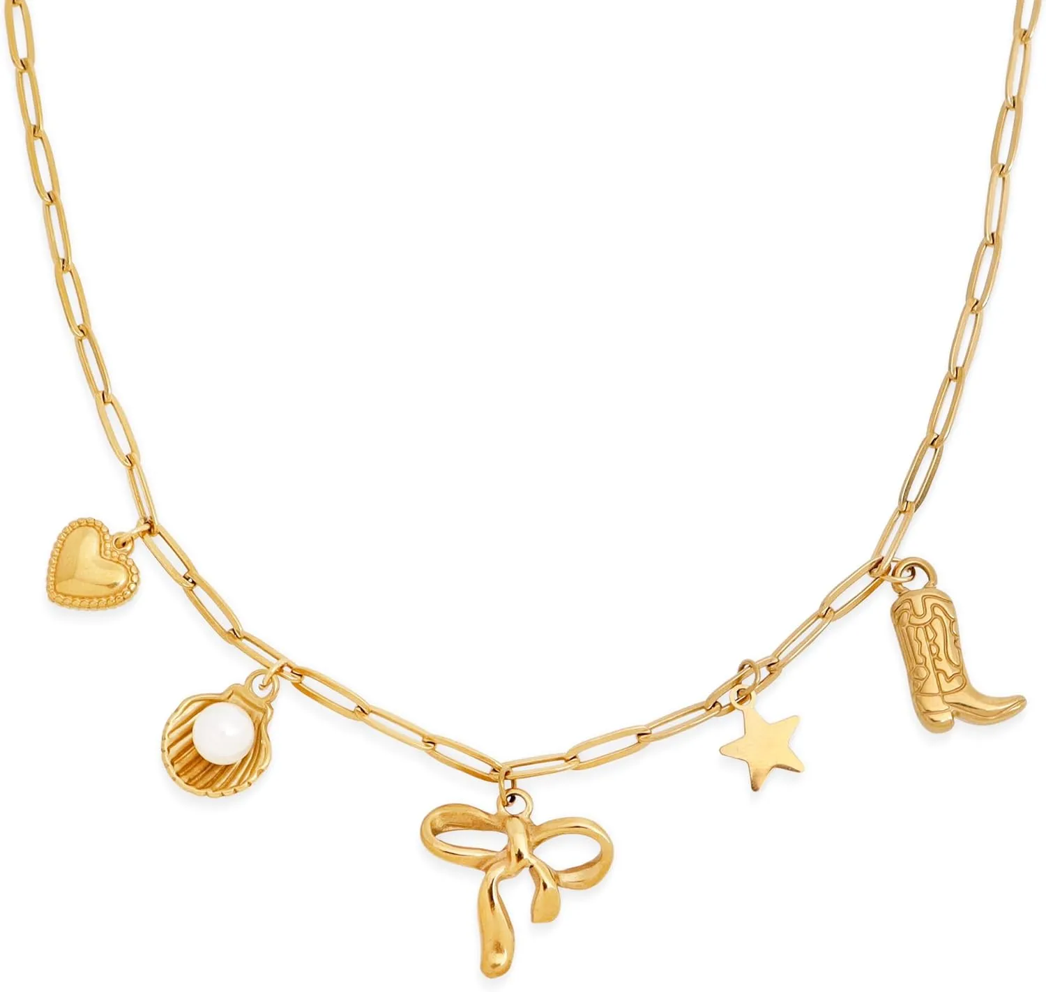 Gold Charm Pendent Choker Necklace for Woman, Boho Dainty Gemstone CZ Rhinestone Dangle Chain Necklaces Prom Fashion Jewelry Wedding Gift