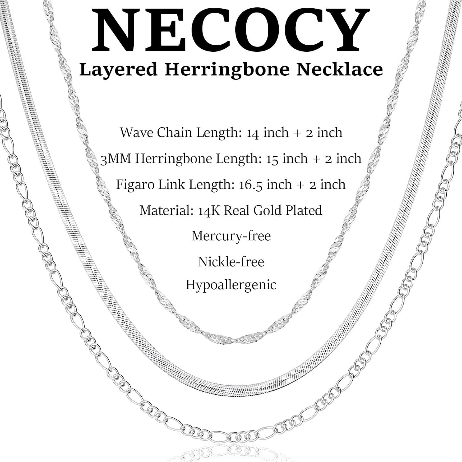 Gold Herringbone Necklace for Women, Dainty Layered Gold Necklaces Snake Simple 14K Gold Plated Chain Choker Necklaces Stack Chunky Trendy Gold Jewelry Gift for Women
