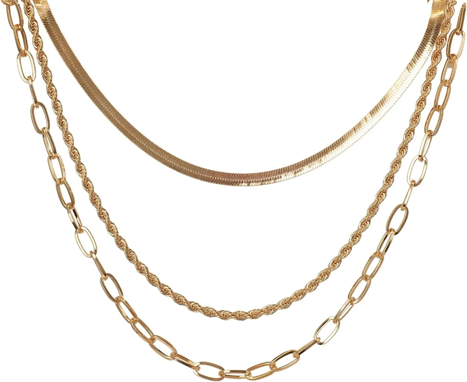 Gold Layered Necklaces for Women Stack Chain Necklace Set Trendy Fashion Jewelry for Women 2024