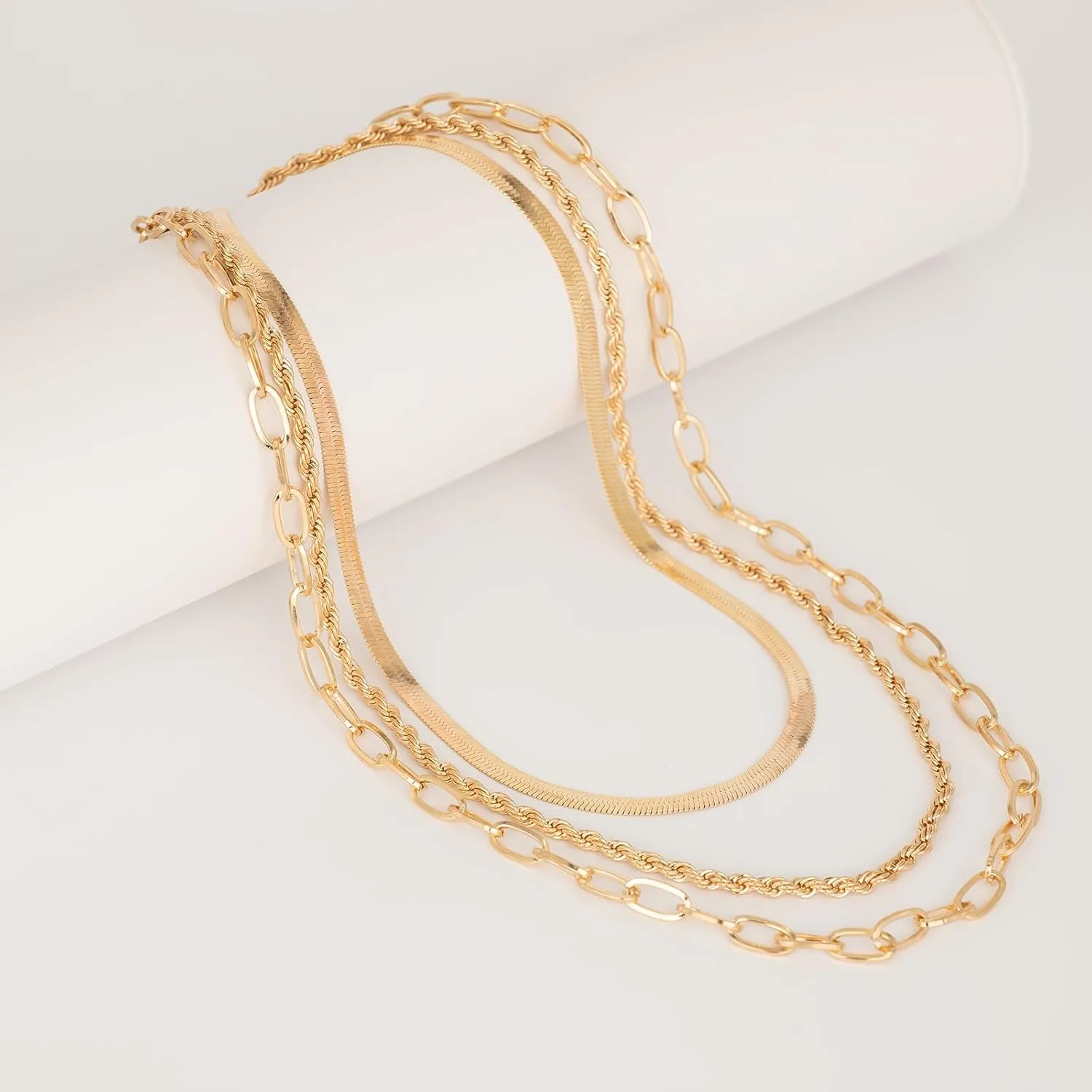 Gold Layered Necklaces for Women Stack Chain Necklace Set Trendy Fashion Jewelry for Women 2024