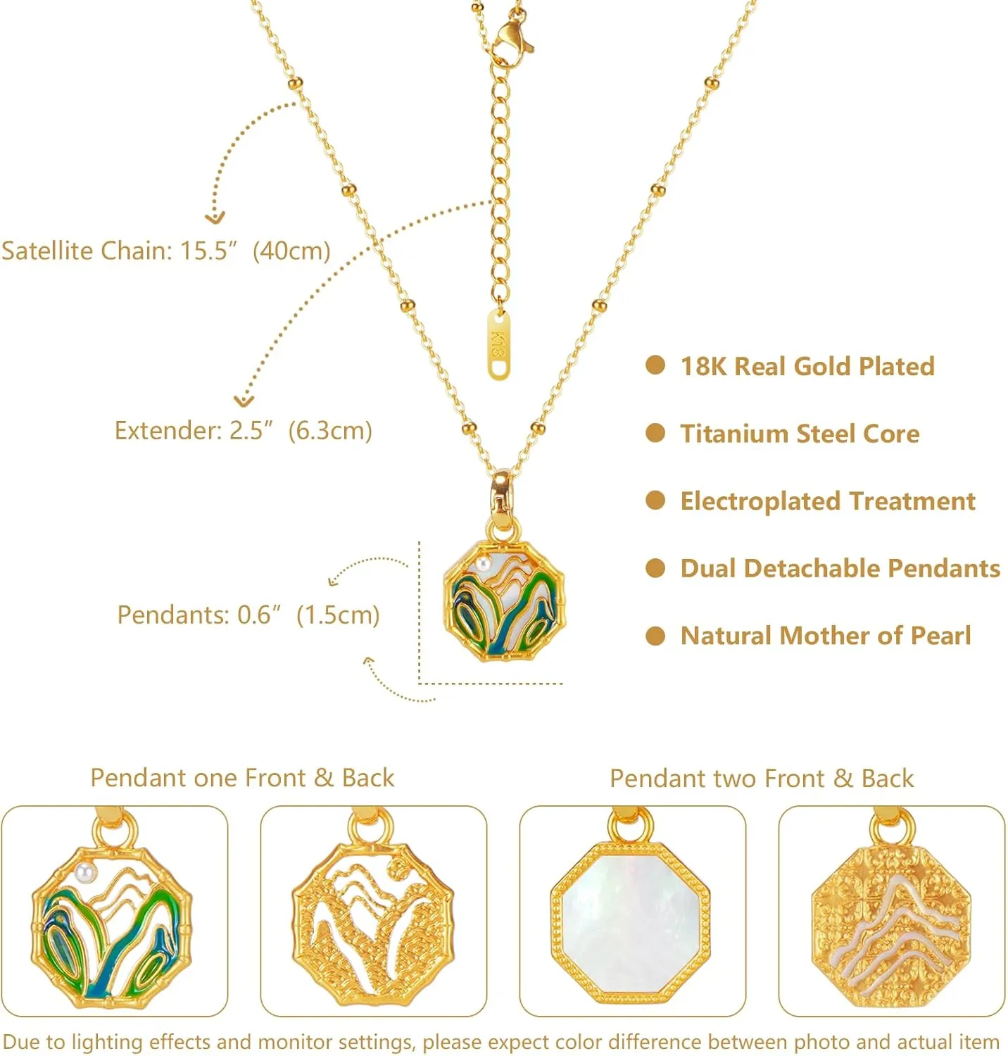 Gold Necklaces for Women Dainty Five Coins/Pearl/Basketball Pendant Necklace Collection 18K Gold Accessories Green Charm Pendants Summer Jewelry Adjustable Choker Graduation Gift for Friends