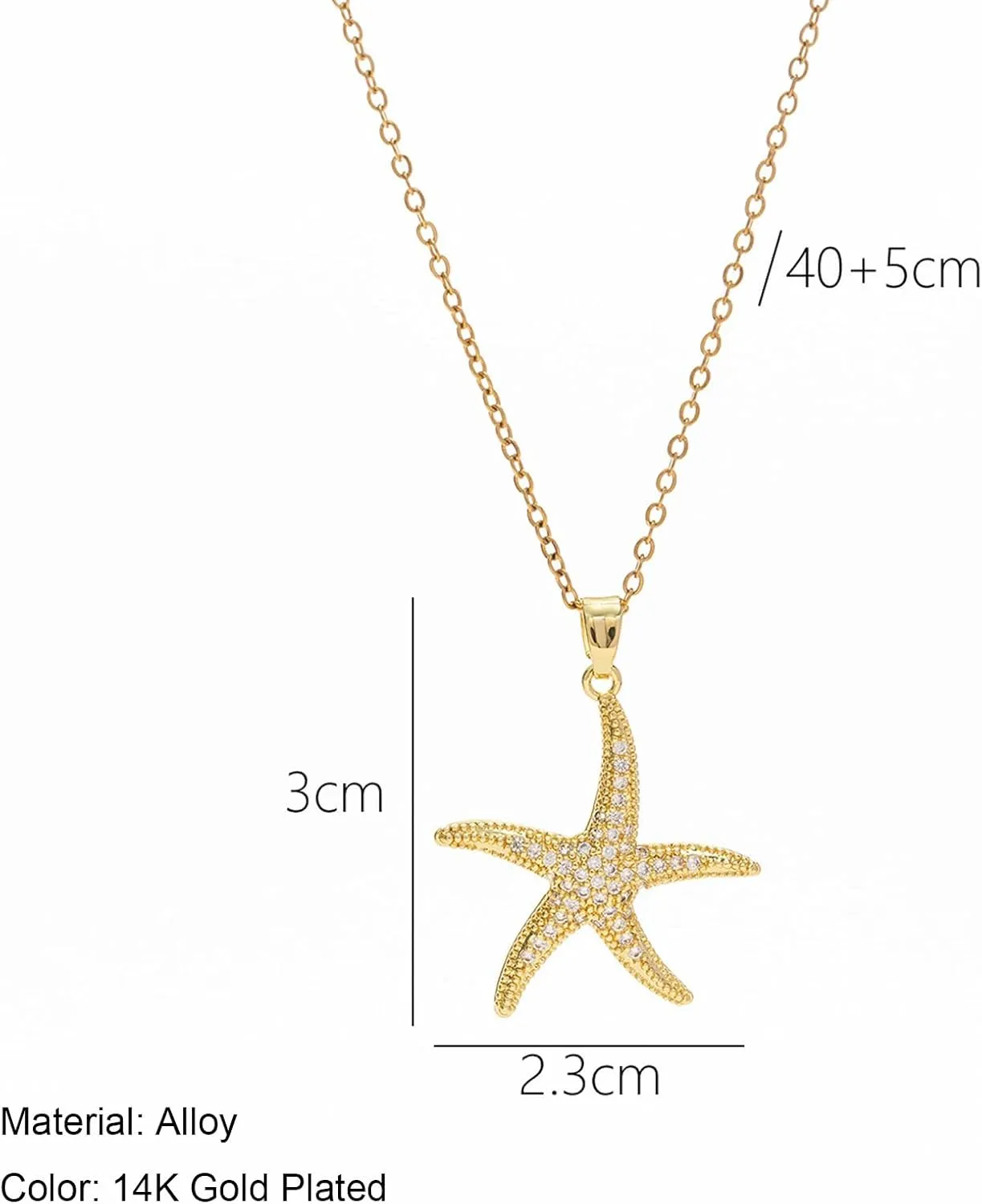 Gold Starfish Necklace for Women Layered Sea Shell Beach Necklaces Starfish Pendant Beachy Ocean Necklace Statement Cowrie Seashell Summer Necklaces for Vacation Jewelry Gifts Trendy Stuff