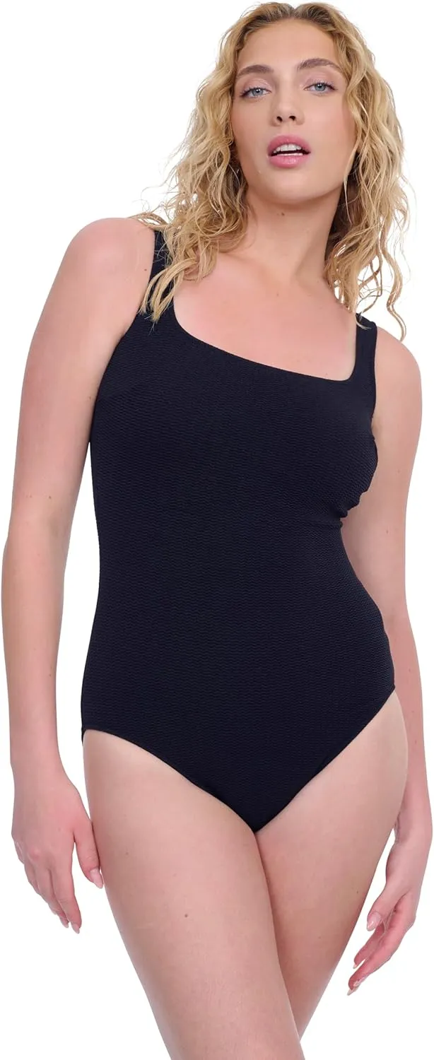 Gottex Womens Round Neck Tank One Piece Stylish Elegant Versatile Bathing Suit with Removable Soft Cups Swim Essential
