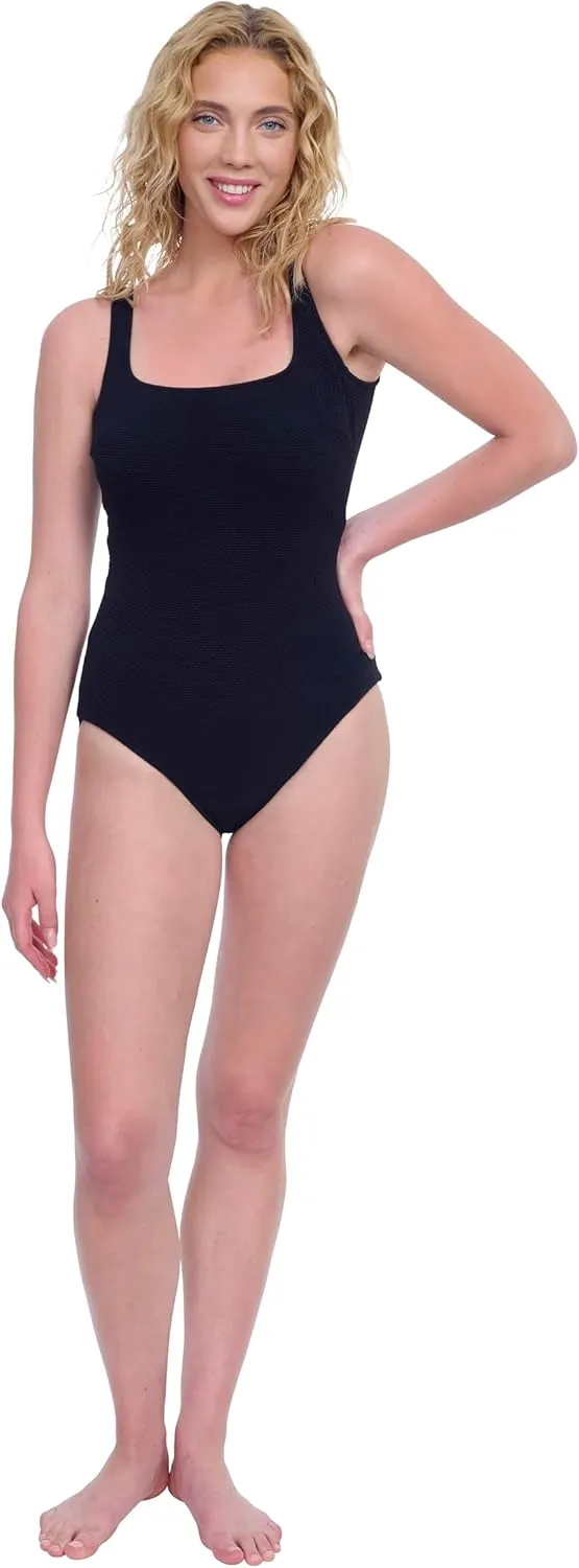 Gottex Womens Round Neck Tank One Piece Stylish Elegant Versatile Bathing Suit with Removable Soft Cups Swim Essential