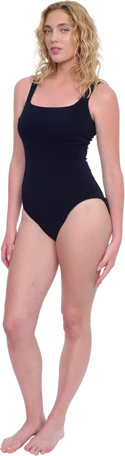 Gottex Womens Round Neck Tank One Piece Stylish Elegant Versatile Bathing Suit with Removable Soft Cups Swim Essential