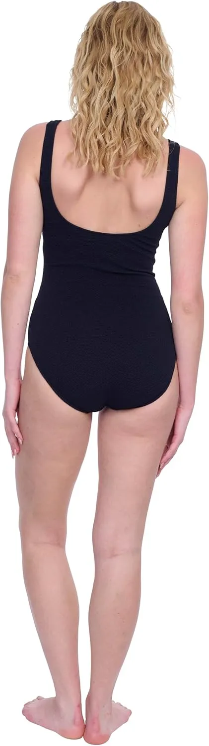 Gottex Womens Round Neck Tank One Piece Stylish Elegant Versatile Bathing Suit with Removable Soft Cups Swim Essential