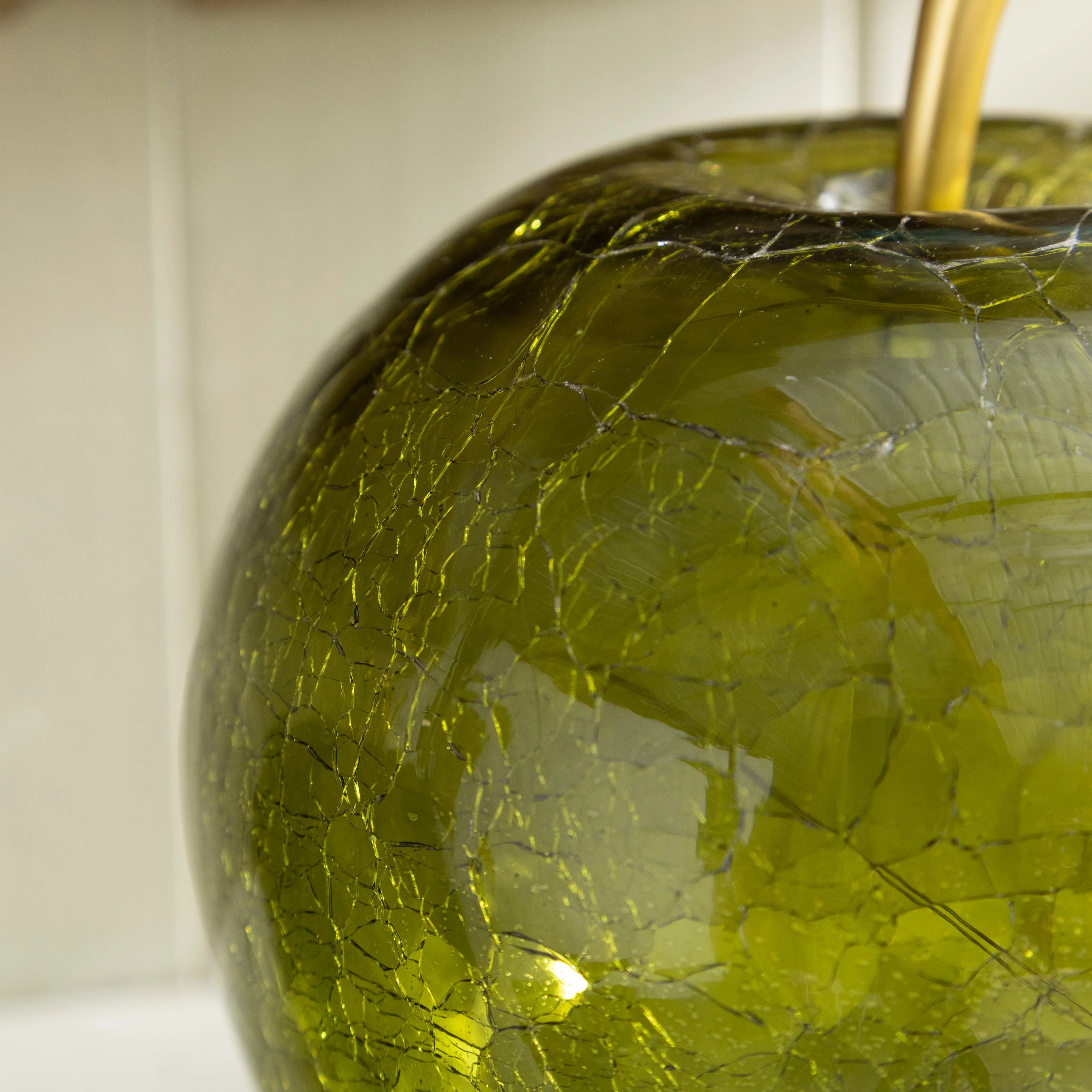 Green Crackle Glass Apple LED Light