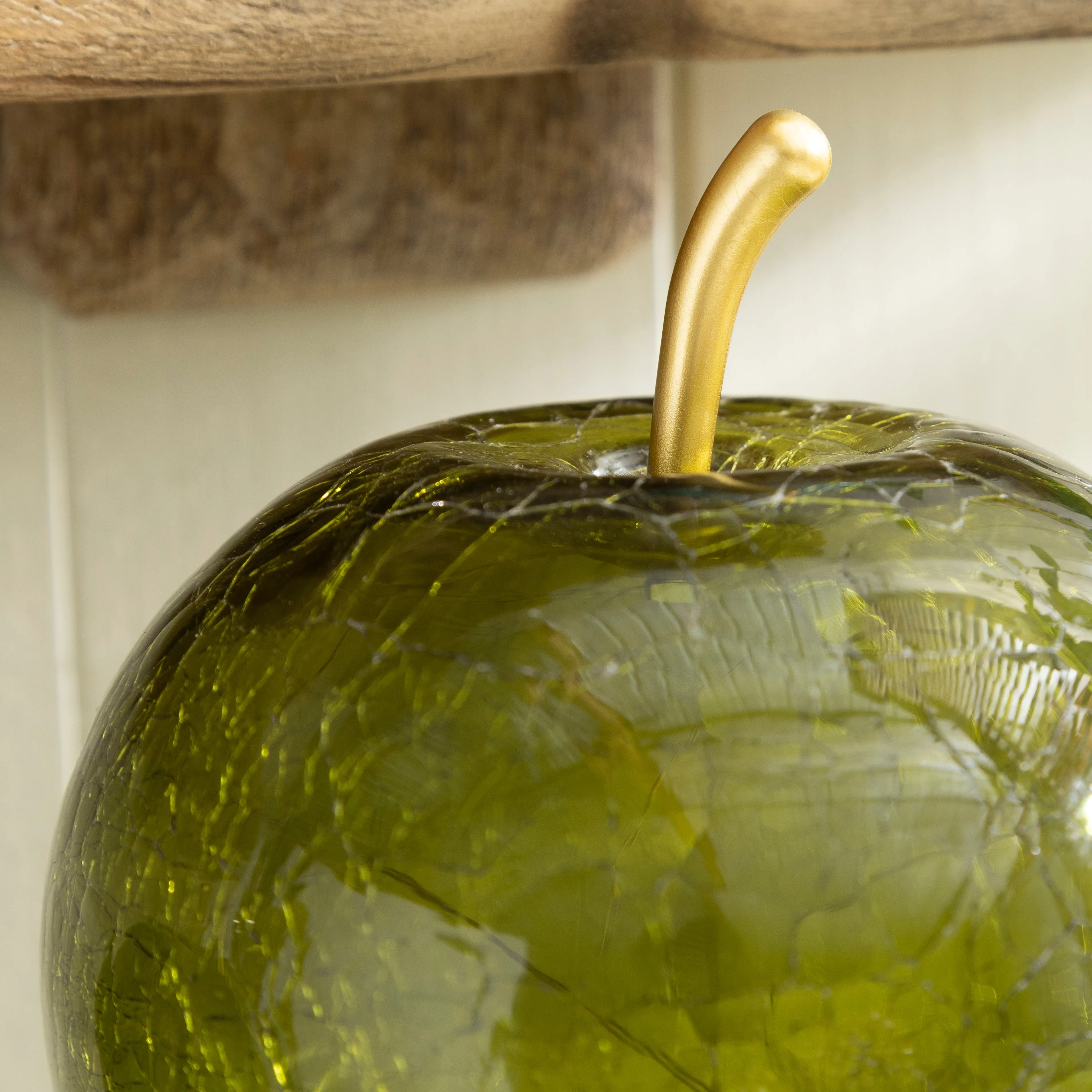 Green Crackle Glass Apple LED Light