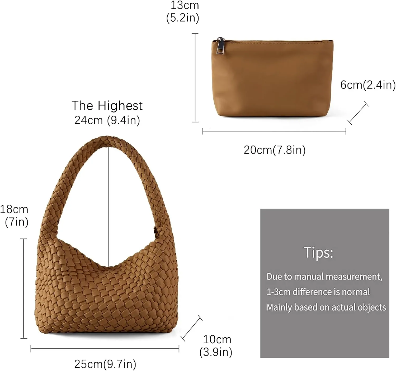 Handmade Woven Tote Bag - Women's Vegan Leather Shoulder Bag With Purses