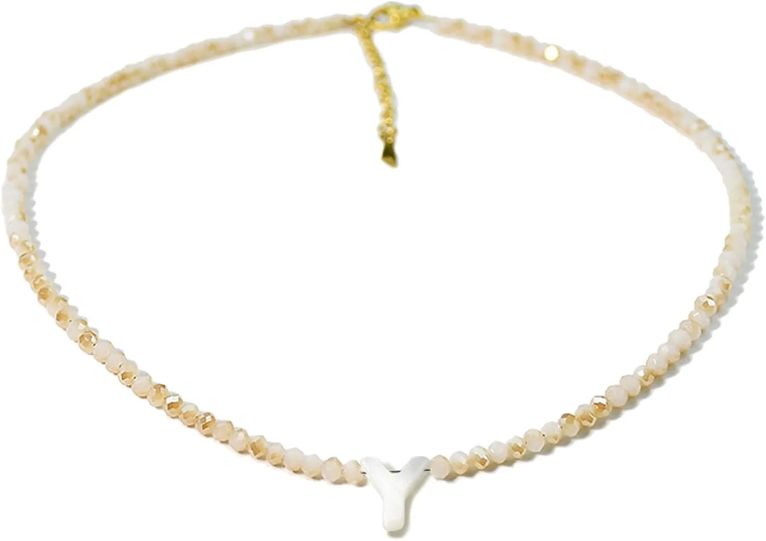 Initial Necklaces for Women - Trendy Beaded Choker Necklace for Women, Handmade Letter Choker Necklace Jewelry for Women