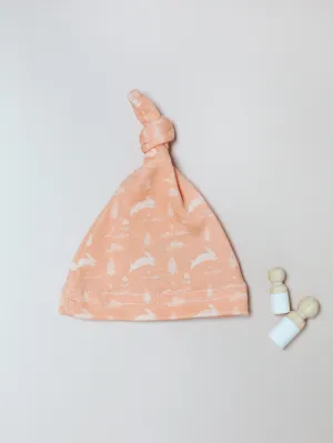 Knotted Hat, Leaping Bunnies, Premium 100% Organic Cotton