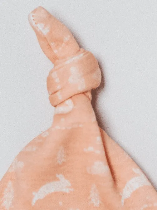 Knotted Hat, Leaping Bunnies, Premium 100% Organic Cotton