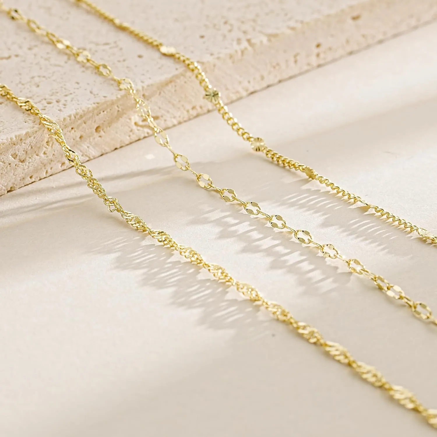 Layered Gold Necklaces for Women,14K Gold Plated Dainty Stackable Stack Choker Necklaces for Women Trendy Layering Pendant Chain Necklace Set Gold Jewelry for Women Gifts
