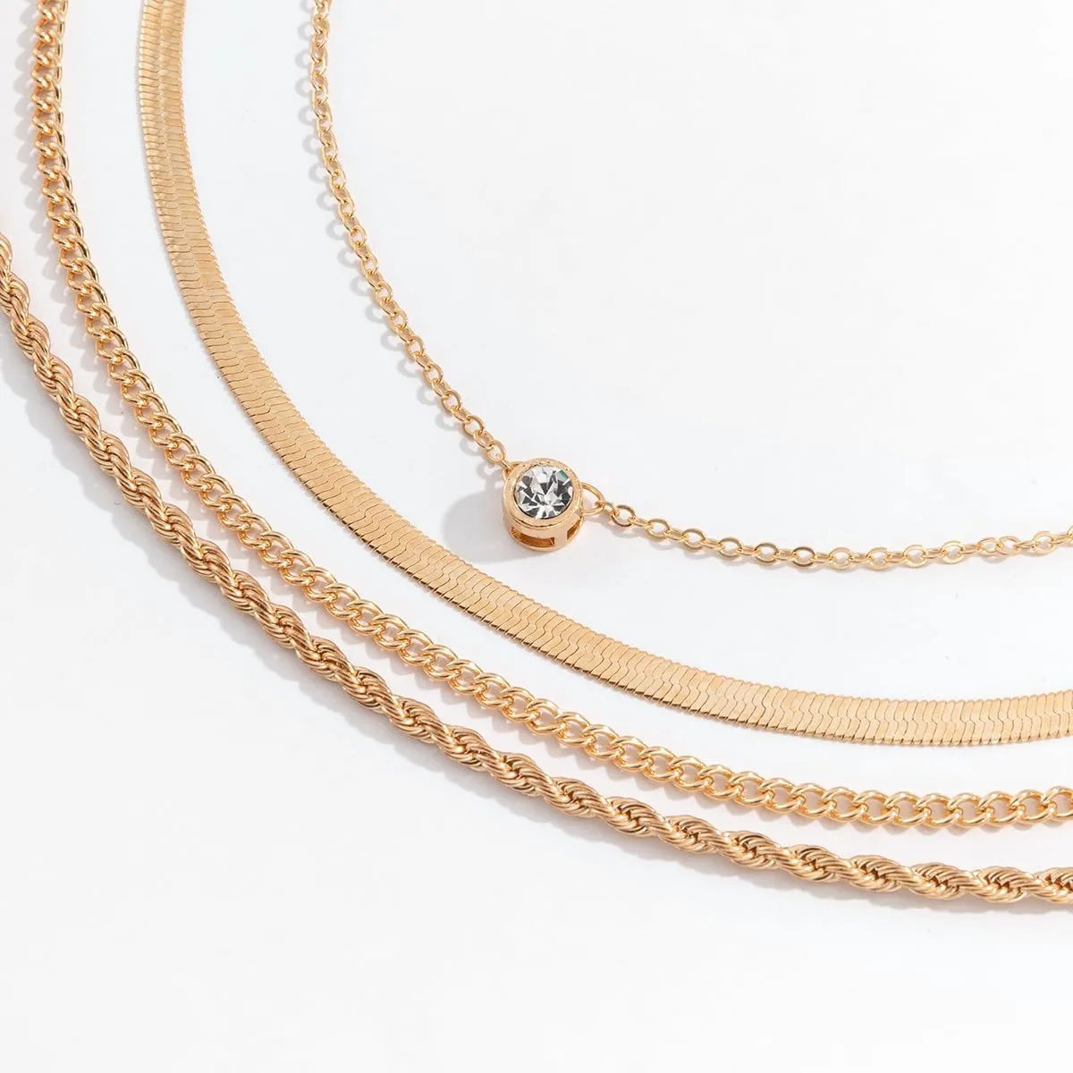 Layered Gold Necklaces Stack for Women,Chunky Gold Necklace Herringbone Paperclip Chain Necklace Pendant Dainty Cuban Chain Toggle Clasp Jewelry Gifts
