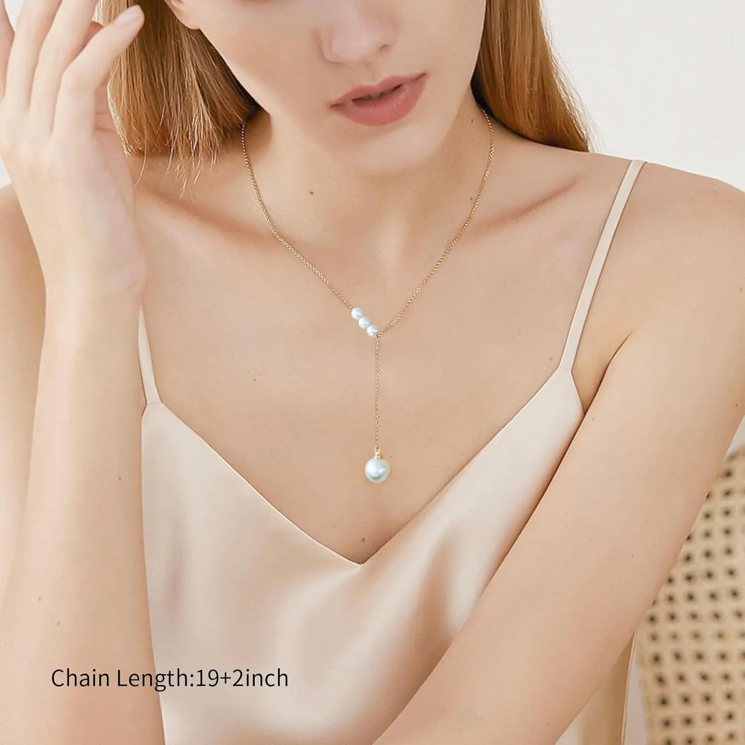 Layered Necklaces for Women, 14K Dainty Gold Necklace for Women, Cute Gold Necklaces for Day Length Wear, Handmade Pearl Necklace for Women-An Exquisite Gift
