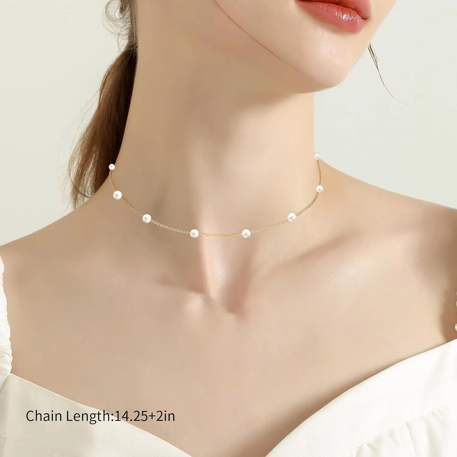 Layered Necklaces for Women, 14K Dainty Gold Necklace for Women, Cute Gold Necklaces for Day Length Wear, Handmade Pearl Necklace for Women-An Exquisite Gift