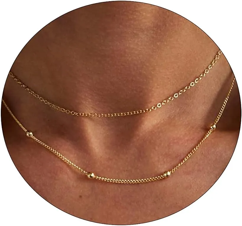 Layered Necklaces for Women Silver Plated Dainty Snake Twist Rope Delicate Layered Necklace Different Length Choker Necklaces Silver Jewelry for Women