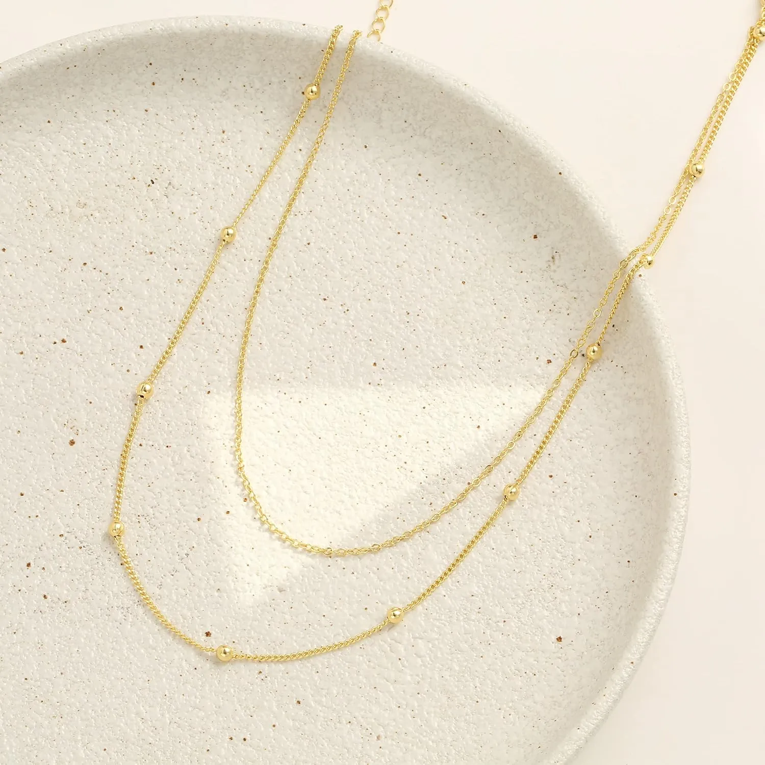 Layered Necklaces for Women Silver Plated Dainty Snake Twist Rope Delicate Layered Necklace Different Length Choker Necklaces Silver Jewelry for Women