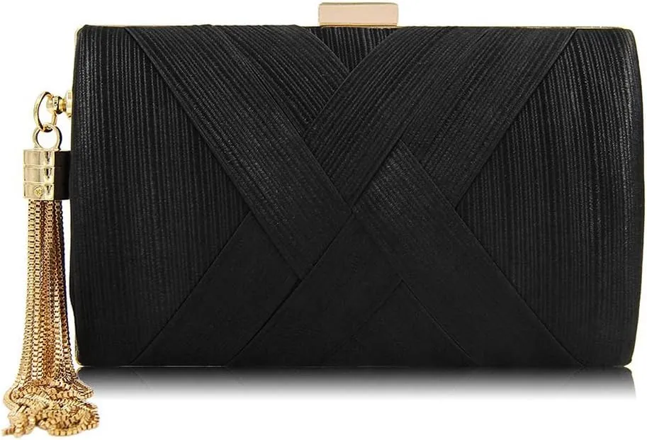 LIFEWISH Tassel Evening Bags Clutch Purses for Women for Wedding Prom Night out Party