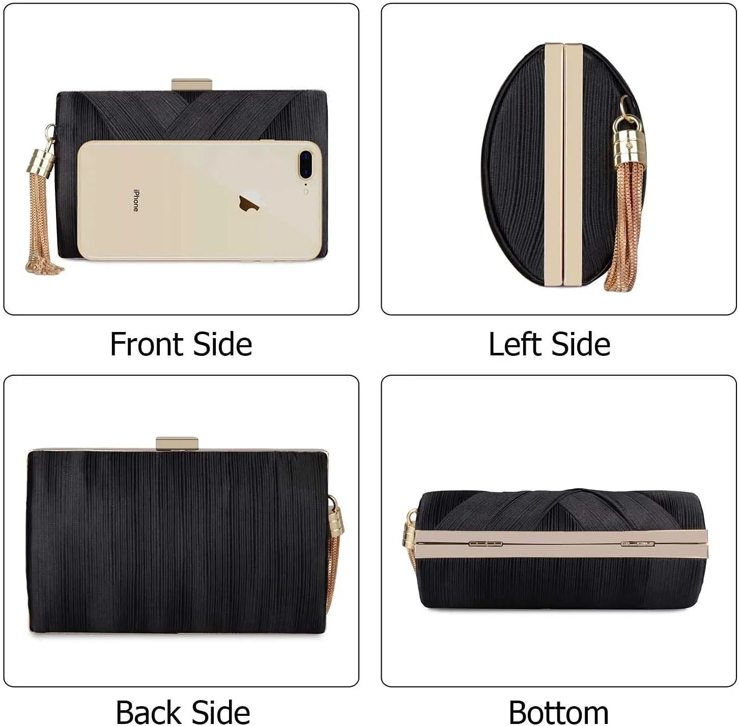 LIFEWISH Tassel Evening Bags Clutch Purses for Women for Wedding Prom Night out Party