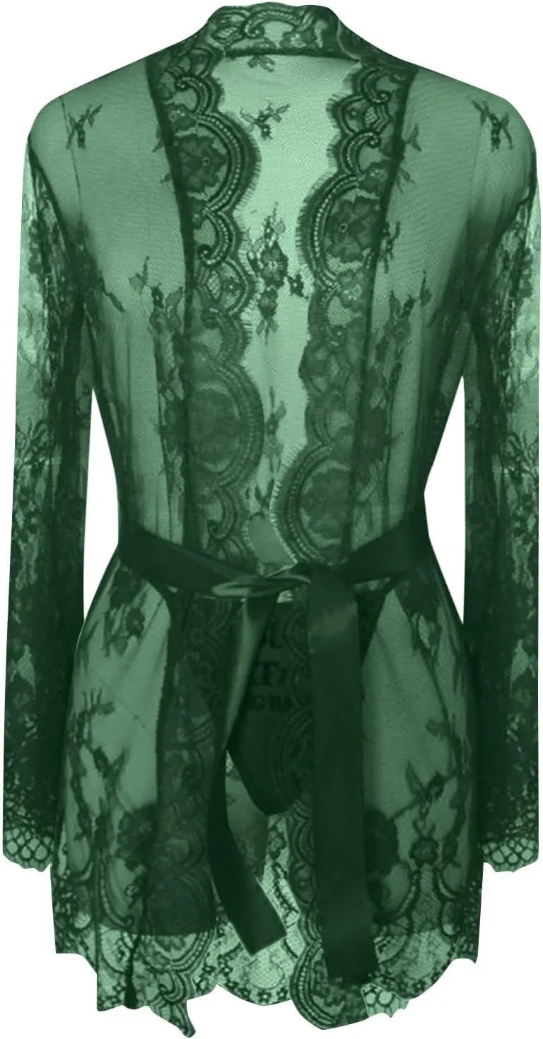 Lingerie Set for Women Sexy Lace Chemise Babydoll Silk Sparkly Leotard 2 Piece Set Nightwear Mini Bodysuit