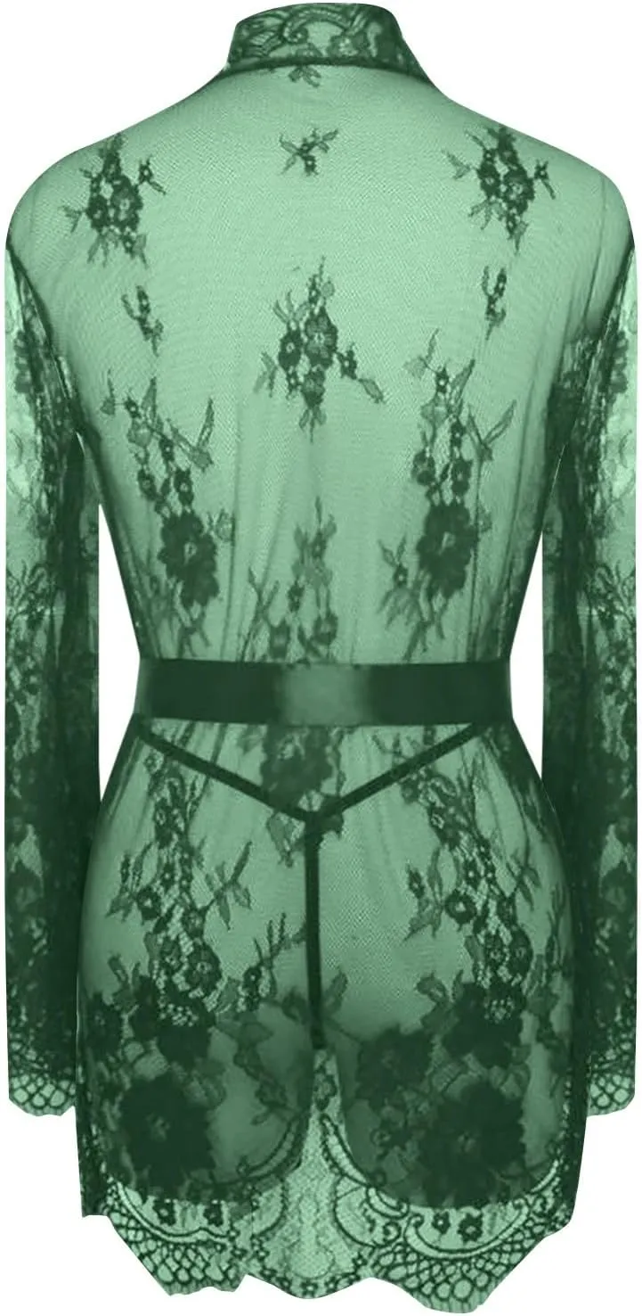 Lingerie Set for Women Sexy Lace Chemise Babydoll Silk Sparkly Leotard 2 Piece Set Nightwear Mini Bodysuit
